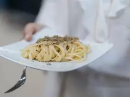 Food Fotografie eines Tellers mit italienischer Pasta